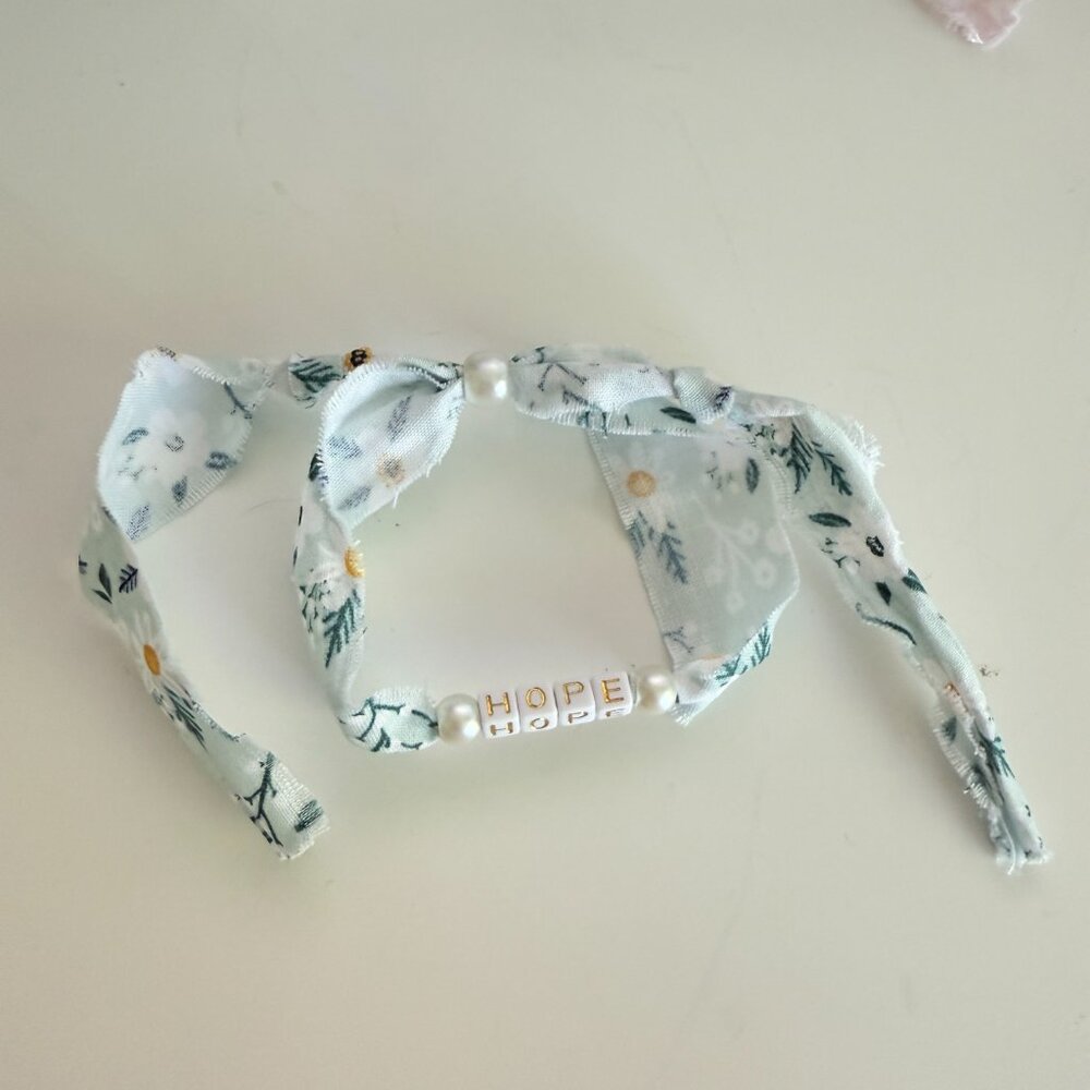 Fabric Bracelet HOPE Floral Handmade Jewelry Bespoke